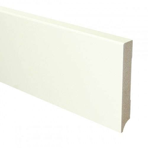 MDF Moderne plint 120 mm hoog x 18 mm dik wit voorgelakt RAL 9010